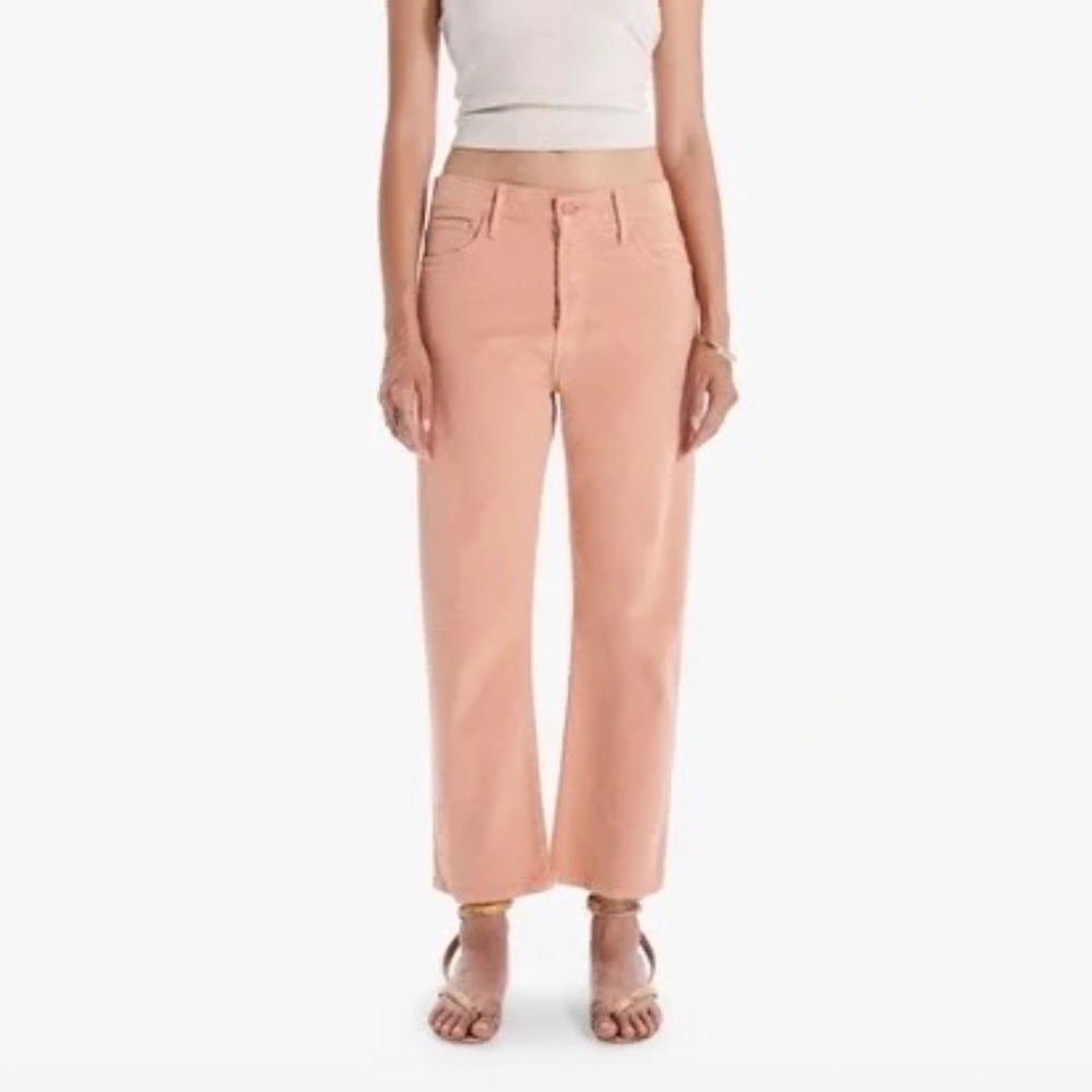 MOTHER The Ditcher Crop Chalk It Up Terracotta Rose Button Fly Slouchy Fit 26